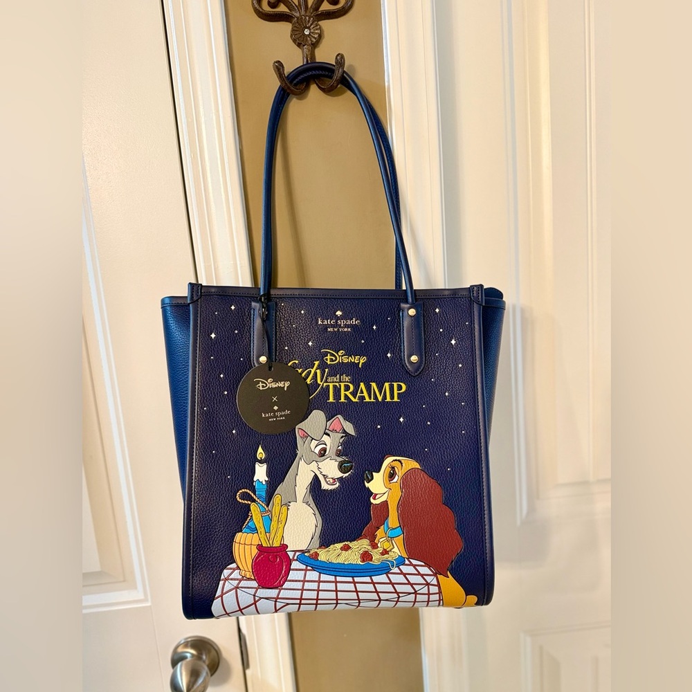 Kate Spade Disney Lady and the Tramp Blue Tote Bag NWT